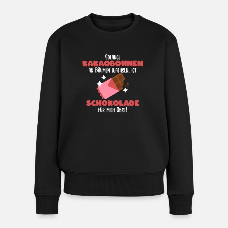 Cacao et chocolat, un dicton amusant - Pull Premium bio Femme - noir
