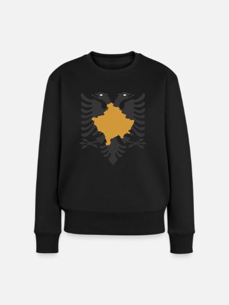 Kosovo - Albaner schwarzer Adler - Frauen Premium Bio Pullover - Schwarz