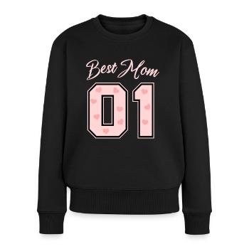 Best Mom 01 - Muttertag - Geschenk - Frauen Premium Bio Pullover - Schwarz - Vorne - Julia (174cm)