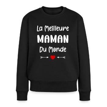 Meilleure maman - Pull Premium bio Femme - noir - Devant - Julia (174cm)