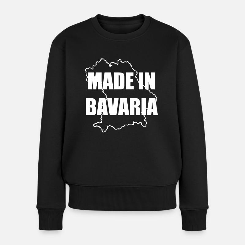 Made in Bayern lustiger bayrischer Spruch - Frauen Premium Bio Pullover - Schwarz