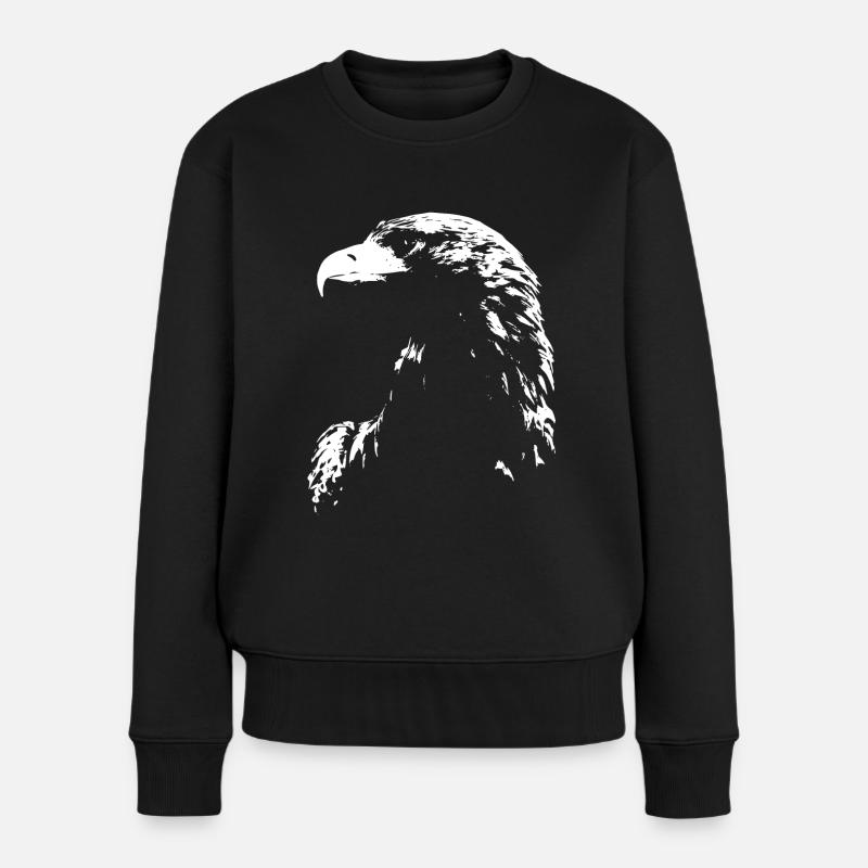 Adler - Frauen Premium Bio Pullover - Schwarz