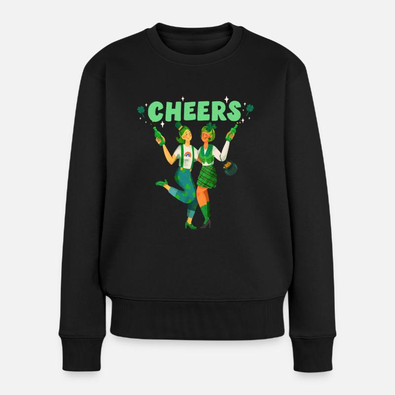 Prost. Fröhlichen St Patrick Tag! - Frauen Premium Bio Pullover - Schwarz