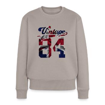42ND BIRTHDAY UK VINTAGE 1984 - Women's Premium Organic Jumper - taupe - Front - Julia (174cm)