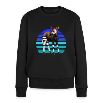 Süßes Okapi - Frauen Premium Bio Pullover - Schwarz - Vorne - Julia (174cm)