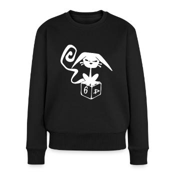 Dice Cat Funny Role Playing Cat RPG - Women's Premium Organic Jumper - black - Front - Julia (174cm)