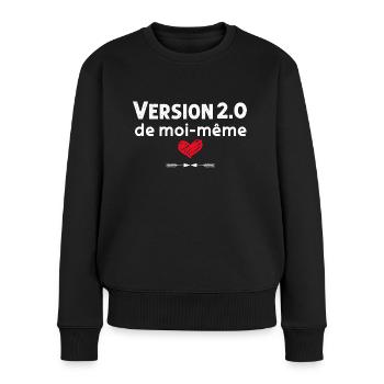 Version 2.0 Femme Forte Cadeau Maman - Pull Premium bio Femme - noir - Devant - Julia (174cm)