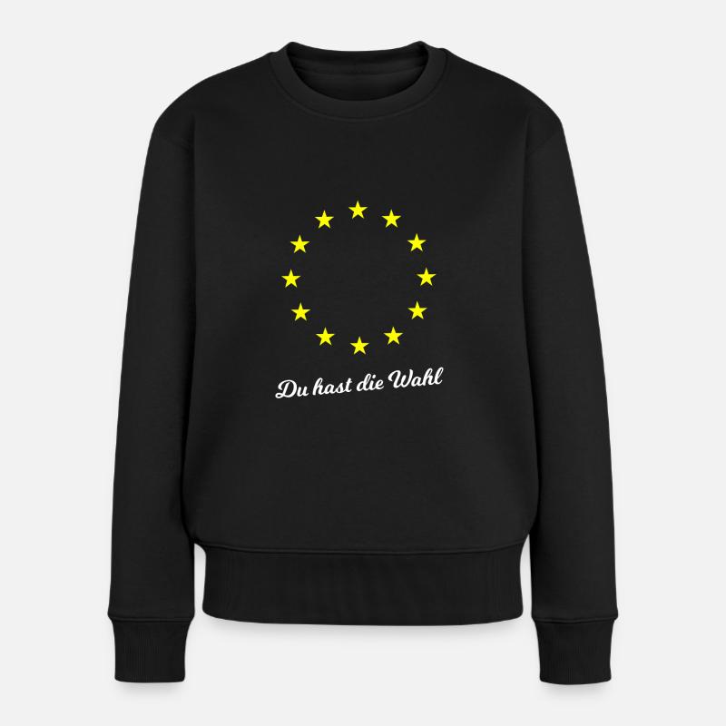 Für Europa wählen gehen - Frauen Premium Bio Pullover - Schwarz