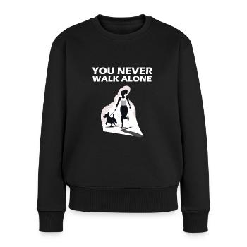 Hund Frau Mädchen Lauf grazy Gassi Hundeliebhaber - Frauen Premium Bio Pullover - Schwarz - Vorne - Julia (174cm)