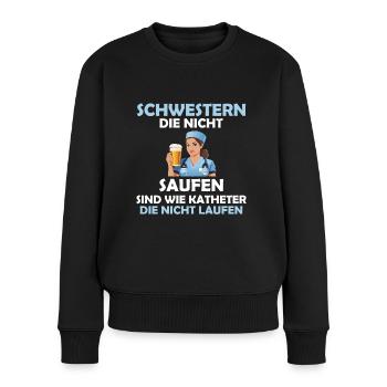 Krankenschwester Pflege Arzthelferin Pflegerin - Frauen Premium Bio Pullover - Schwarz - Vorne - Julia (174cm)