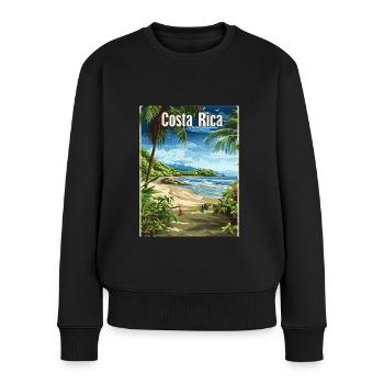 Costa Rica Traumstrand Paradiesisch - Frauen Premium Bio Pullover - Schwarz - Vorne - Julia (174cm)
