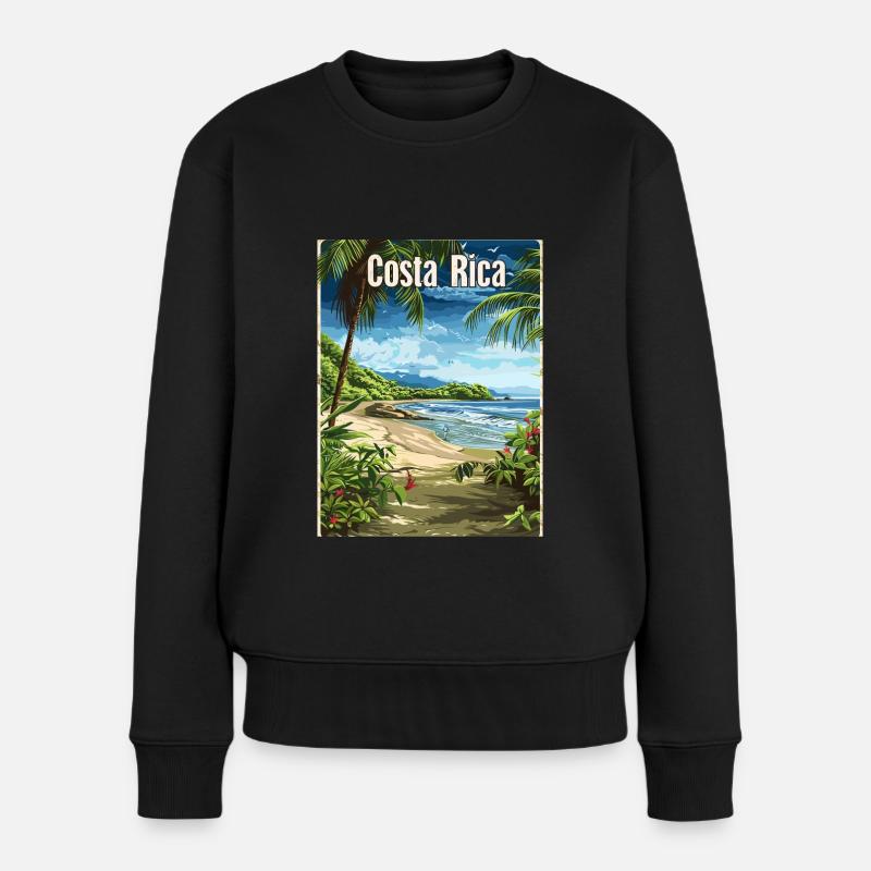 Costa Rica Traumstrand Paradiesisch - Frauen Premium Bio Pullover - Schwarz