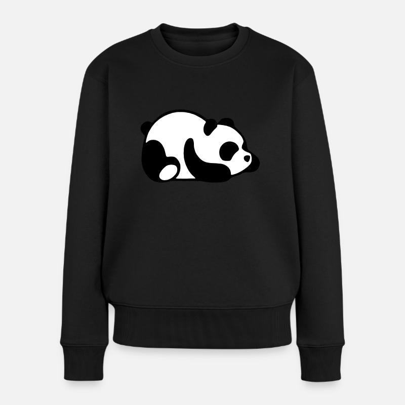 Baby-Panda - Frauen Premium Bio Pullover - Schwarz