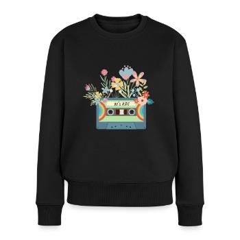 Kinder der Achtziger - Frauen Premium Bio Pullover - Schwarz - Vorne - Julia (174cm)