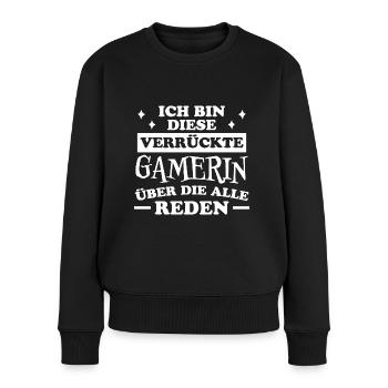 Gamerin Spruch Videospiel Sprüche Gamerin Geschenk - Frauen Premium Bio Pullover - Schwarz - Vorne - Julia (174cm)