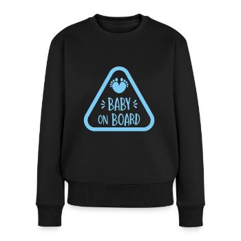 BABY AN BOARD - garçon bleu - Pull Premium bio Femme - noir - Devant - Julia (174cm)