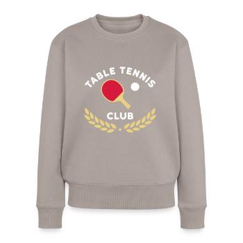 Club de tennis de table (raquettes de tennis de table) - Pull Premium bio Femme - taupe - Devant - Julia (174cm)