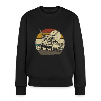 Highlander écossais Highland Cattle Highland - Pull Premium bio Femme - noir - Devant - Julia (174cm)