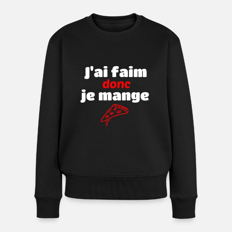 j'ai faim donc je mange - Pull Premium bio Femme - noir