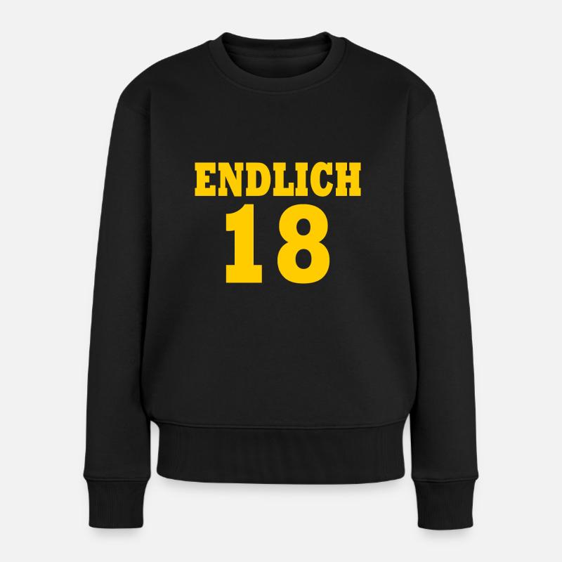 Endlich 18 - Frauen Premium Bio Pullover - Schwarz