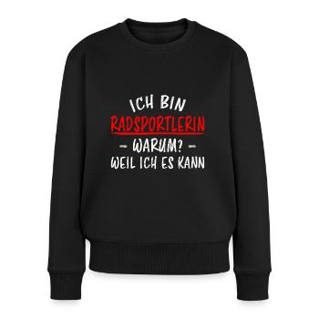 Radsportlerin Mountainbike Bike Fahrrad Geschenk - Frauen Premium Bio Pullover - Schwarz - Vorne - Julia (174cm)