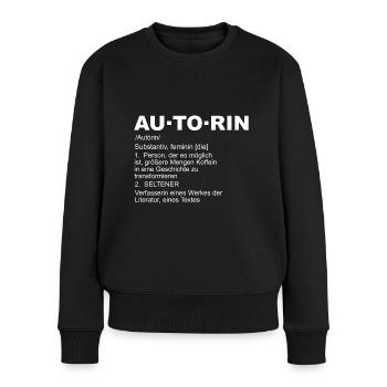 Au to·rin Wörterbuch Motiv für Autorinnen - Frauen Premium Bio Pullover - Schwarz - Vorne - Julia (174cm)