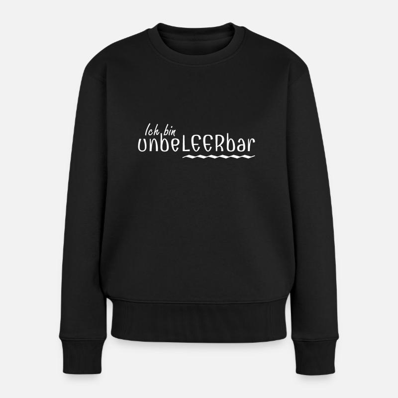 Wortklauberei - Ich bin unbeLEERbar 2 - Frauen Premium Bio Pullover - Schwarz