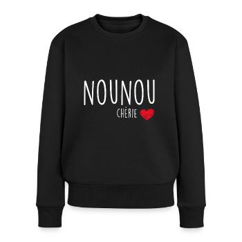 Nounou Chérie La Meilleure Du Monde - Pull Premium bio Femme - noir - Devant - Julia (174cm)
