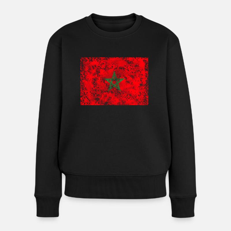 Drapeau vintage du Maroc - Pull Premium bio Femme - noir