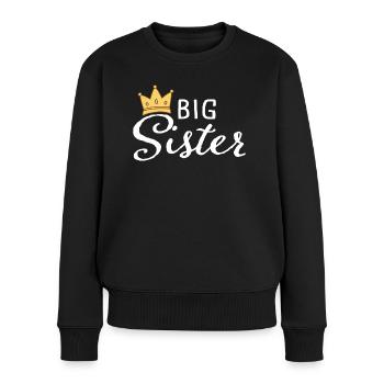 Big Sister Grande Sœur - Filles fraternelles - Pull Premium bio Femme - noir - Devant - Julia (174cm)