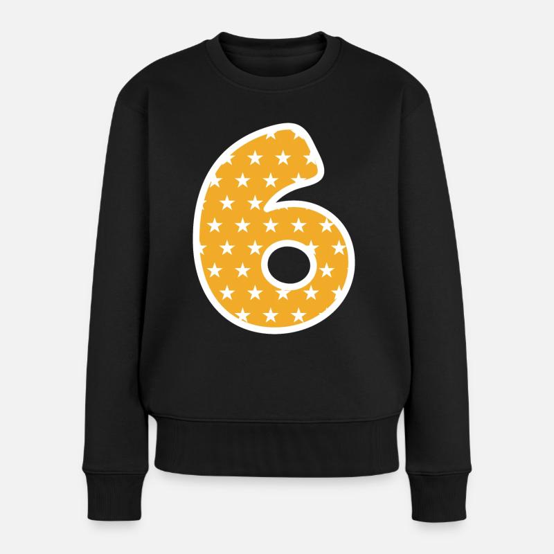 Sechs - Frauen Premium Bio Pullover - Schwarz