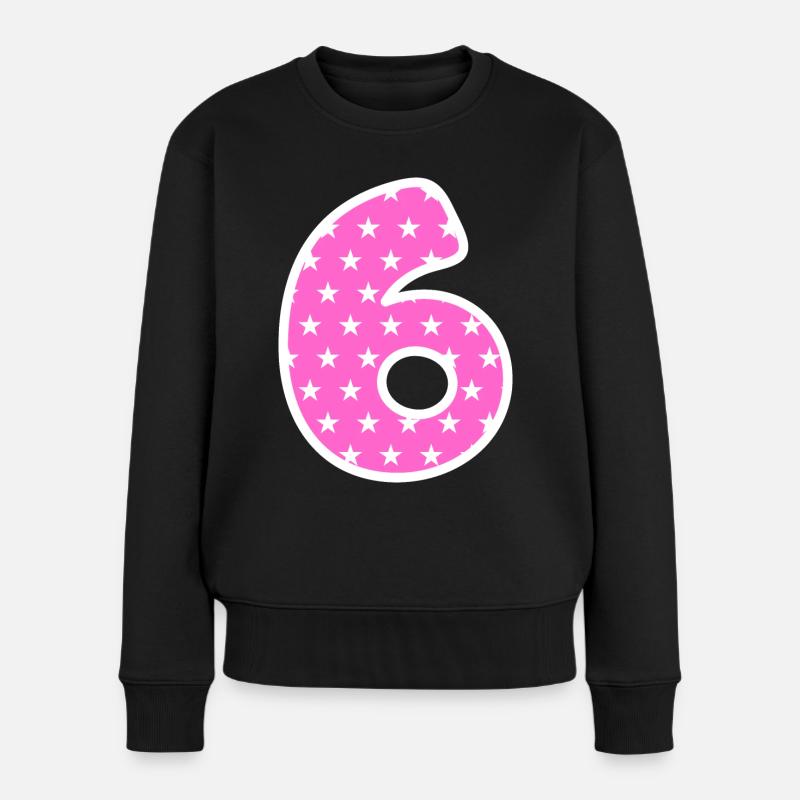 Zahl 6 - Frauen Premium Bio Pullover - Schwarz
