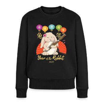 Bassoon Rabbit for Chinese New Year 2023 - Women's Premium Organic Jumper - black - Front - Julia (174cm)