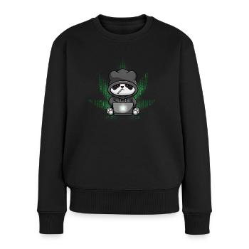 Hacker Panda Édition Hacker - Pull Premium bio Femme - noir - Devant - Julia (174cm)