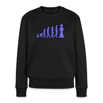 Chess Evolution Schach Lustig - Frauen Premium Bio Pullover - Schwarz - Vorne - Julia (174cm)