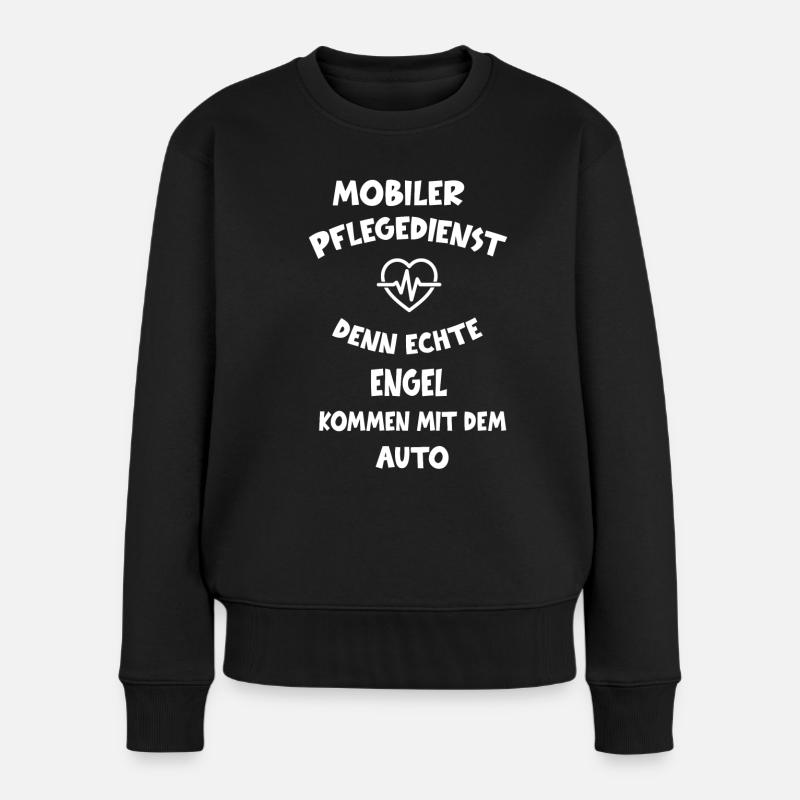 Mobiler Pflegedienst Mobile Pflege Pflegerin Engel - Frauen Premium Bio Pullover - Schwarz