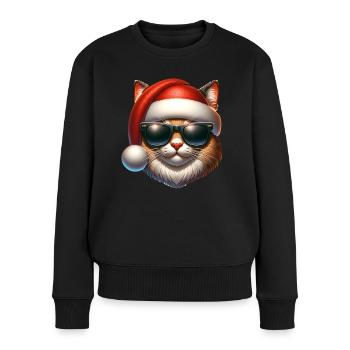 Katze-Weihnachten Geschenkidee - Frauen Premium Bio Pullover - Schwarz - Vorne - Julia (174cm)