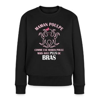Maman Poulpe Cadeau Drôle Maman - Pull Premium bio Femme - noir - Devant - Julia (174cm)