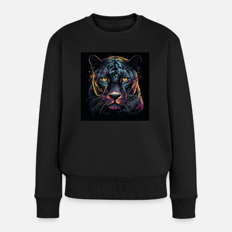 DER SCHWARZE PANTHER - Frauen Premium Bio Pullover - Schwarz