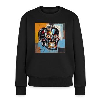 SKULL STREET ART - Pull Premium bio Femme - noir - Devant - Julia (174cm)
