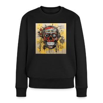 SKULL STREET ART - Pull Premium bio Femme - noir - Devant - Julia (174cm)