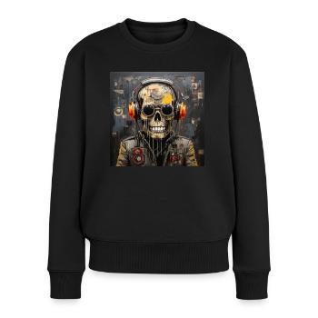 SKULL STREET ART - Pull Premium bio Femme - noir - Devant - Julia (174cm)