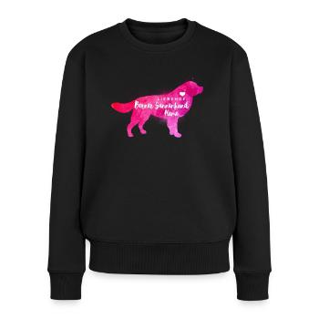 Liebende Berner Sennenhund Mama - Frauen Premium Bio Pullover - Schwarz - Vorne - Julia (174cm)