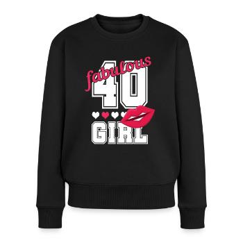 40e anniversaire 40 ans fille cadeau femme - Pull Premium bio Femme - noir - Devant - Julia (174cm)
