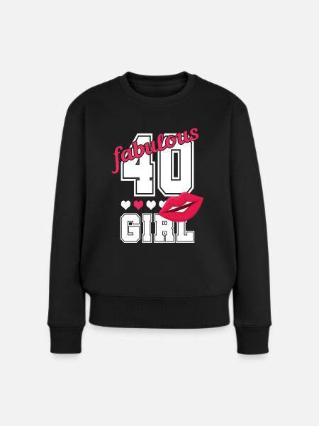 40. Geburtstag 40 Jahre Mädchen Frau Geschenk - Frauen Premium Bio Pullover - Schwarz