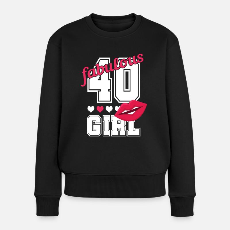 40. Geburtstag 40 Jahre Mädchen Frau Geschenk - Frauen Premium Bio Pullover - Schwarz