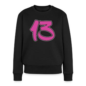 Number 13 years old year show proudly his girl - Women's Premium Organic Jumper - black - Front - Julia (174cm)