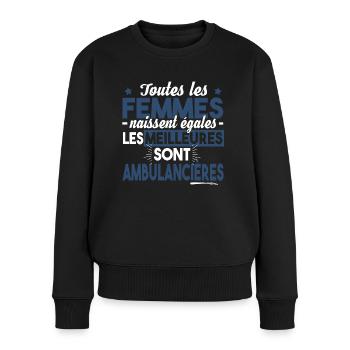 Ambulancière Ambulance Métier Urgence SAMU Cadeau - Pull Premium bio Femme - noir - Devant - Julia (174cm)