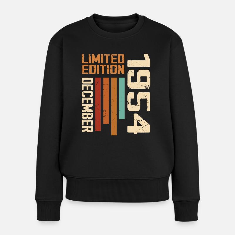 Dezember 1954 - 1954 Dezember - Frauen Premium Bio Pullover - Schwarz