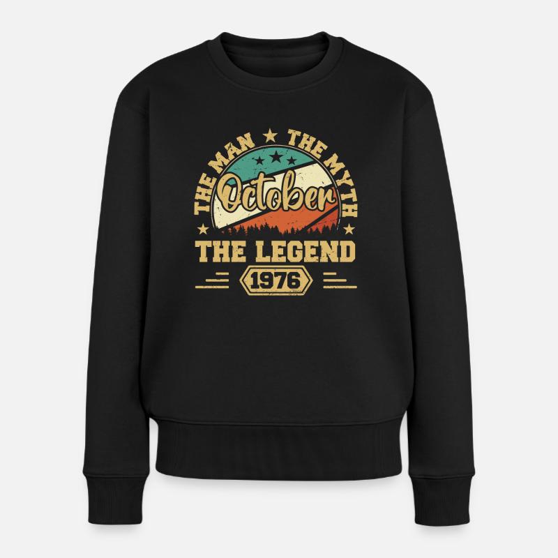 Oktober 1976 Geburtstagsgeschenk 1976 Oktober - Frauen Premium Bio Pullover - Schwarz